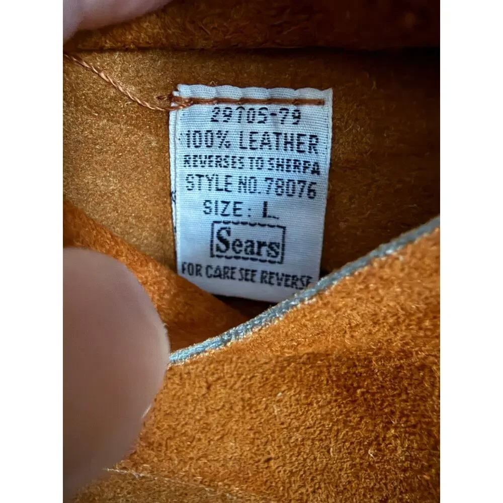 Vintage Sears Suede Sherpa Lined Toddler Vest – Size L (Est 4-5)‎